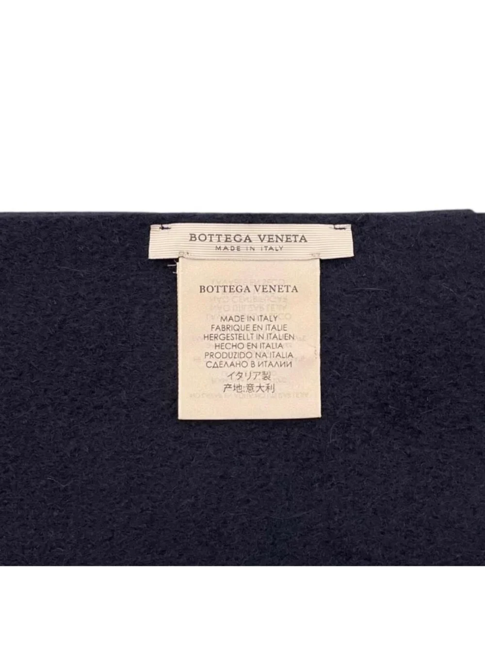 Bottega Veneta Scarf Logo Cashmere Navy